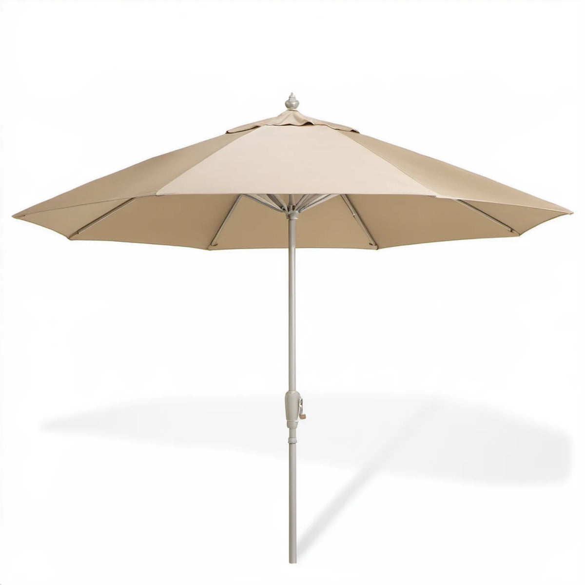 Beżowy okrągły parasol ogrodowy Ø 300 cm z poliestru i aluminium