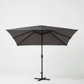 Czarny prostokątny parasol ogrodowy 300 x 200 cm z poliestrową czaszą i stalowym stelażem