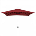 Bordowy prostokątny parasol ogrodowy 300 x 200 cm z korbą, stal i poliester