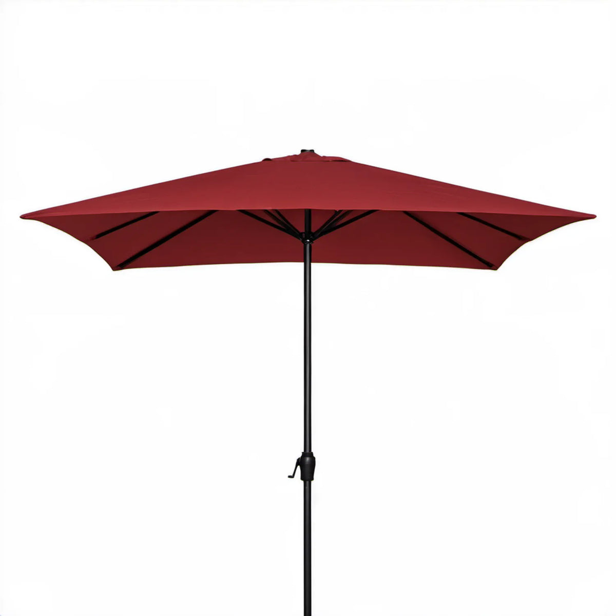 Bordowy prostokątny parasol ogrodowy 300 x 200 cm z korbą, stal i poliester