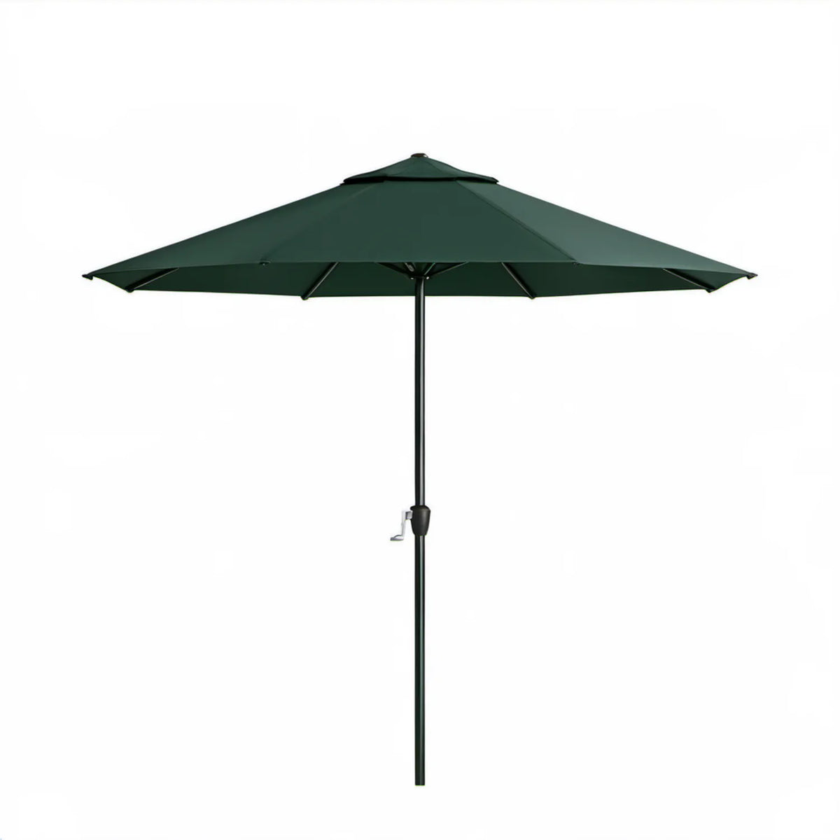 Zielony ośmiokątny parasol ogrodowy z korbą Ø300 cm, wysokość 245 cm