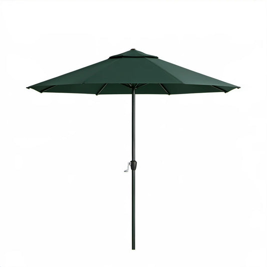 Zielony ośmiokątny parasol ogrodowy z korbą Ø300 cm, wysokość 245 cm