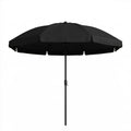 Czarny parasol ogrodowy okrągły Ø 270 cm, wysokość 240 cm, poliester i stal