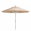 Beżowy parasol ogrodowy okrągły Ø 300 cm, wysokość 245 cm, aluminiowy maszt