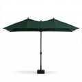 Podwójny prostokątny parasol ogrodowy 460 x 270 x 246 cm, ciemnozielony/czarny