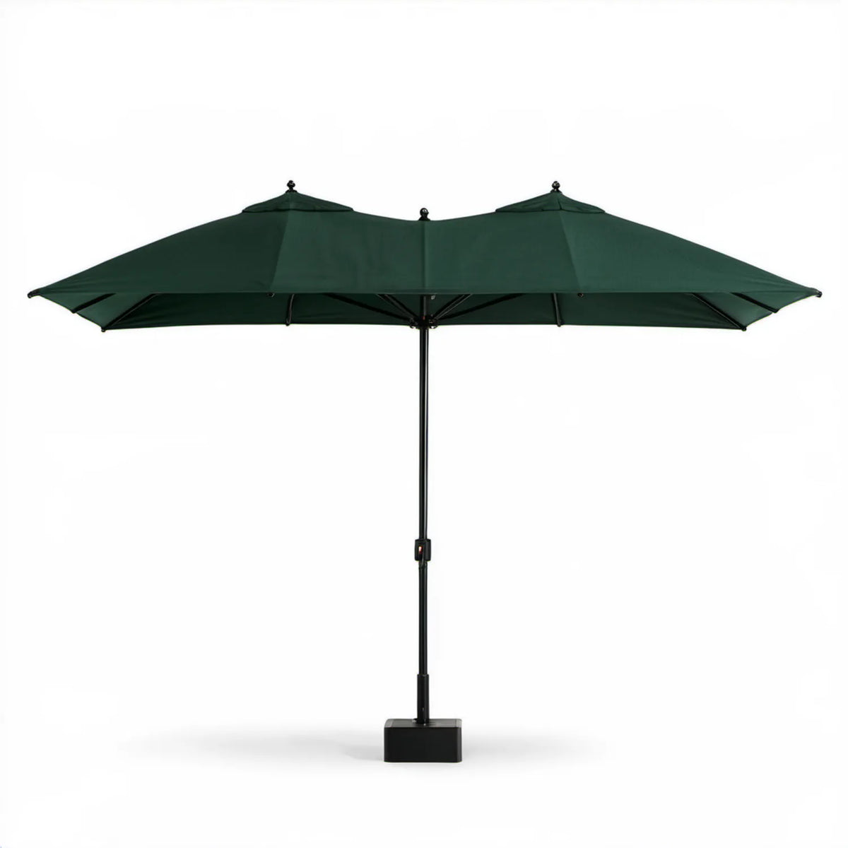 Podwójny prostokątny parasol ogrodowy 460 x 270 x 246 cm, ciemnozielony/czarny