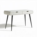 Biała konsola z 2 szufladami, czarne stalowe nogi, 120 x 40 x 78 cm, MDF