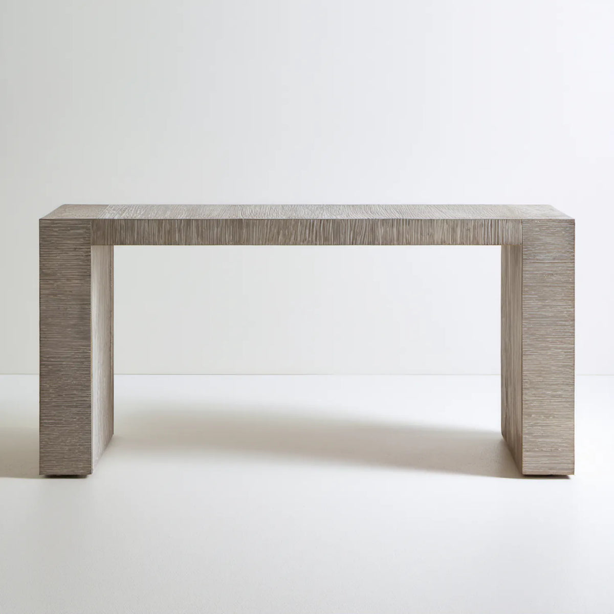 Konsola do przedpokoju szarobrązowa 120 x 35 x 75 cm z płyty MDF z okleiną dębową