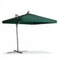 Wiszący parasol ogrodowy zielono-srebrny, kwadratowa czasza 300 x 300 cm