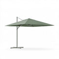 Boczny parasol ogrodowy kwadratowy 300 x 300 x 250 cm zielono-srebrny aluminium i poliester