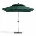 Parasol ogrodowy kwadratowy 300 x 300 cm, wys. 260 cm, ciemnozielony/czarny, z podwójnym daszkiem