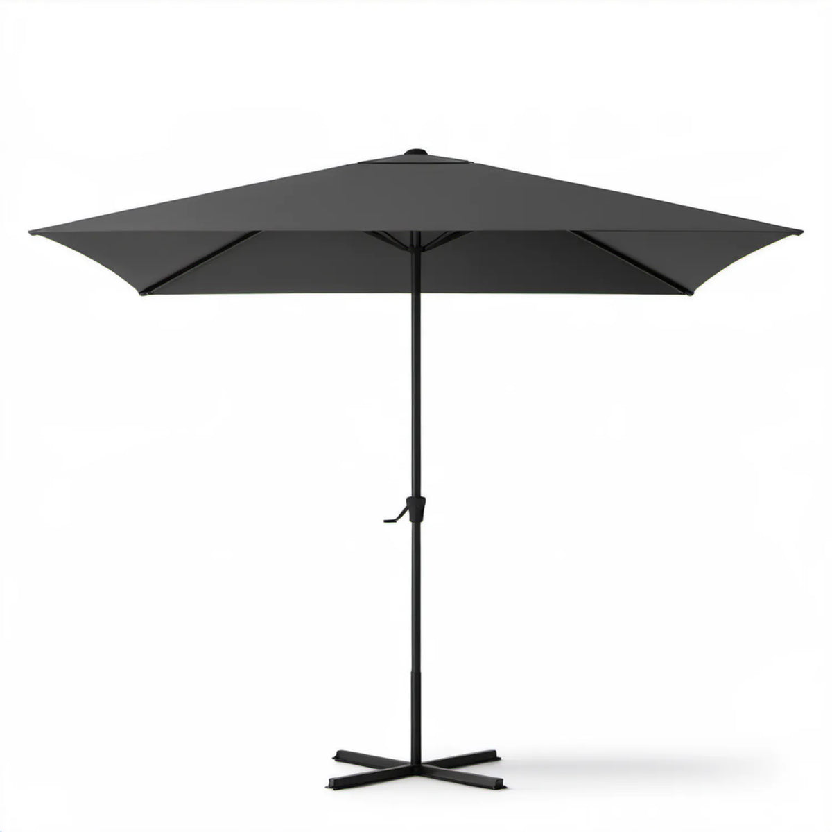 Czarny parasol ogrodowy kwadratowy 300 x 300 cm z korbą