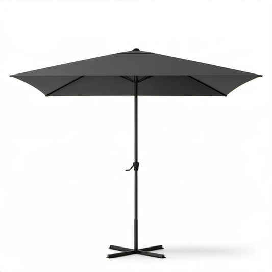 Czarny parasol ogrodowy kwadratowy 300 x 300 cm z korbą